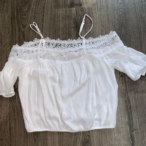 White off shoulder with strap shirt (worn once)